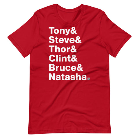 Tony & Steve & Thor & Clint & Bruce & Natasha. - Short-Sleeve T-Shirt