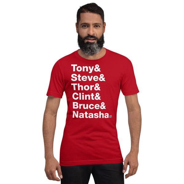 Tony & Steve & Thor & Clint & Bruce & Natasha. - Short-Sleeve T-Shirt