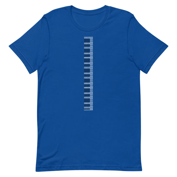 ICIH2P - Piano Keyboard Tiny Text Pattern Unisex Short Sleeve T-Shirt