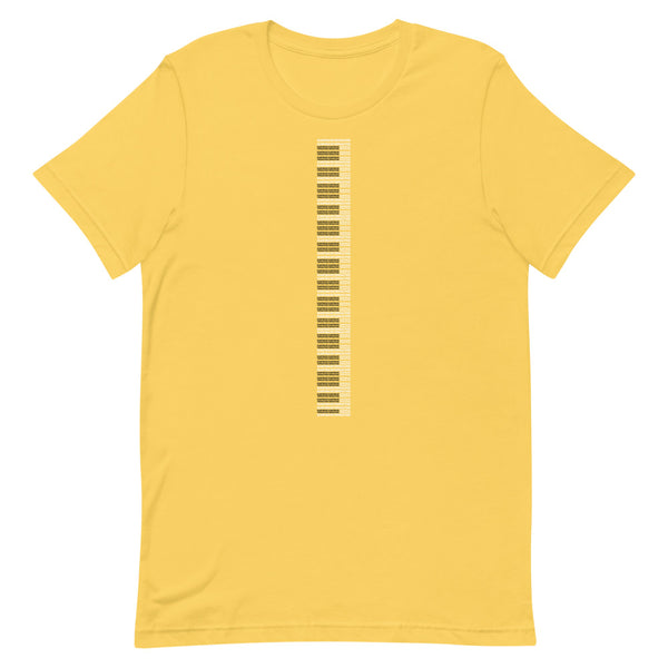 ICIH2P - Piano Keyboard Tiny Text Pattern Unisex Short Sleeve T-Shirt