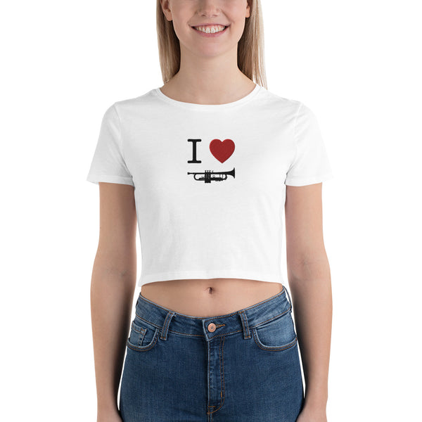 I Love Trumpet - Embroidered Women’s Crop Tee