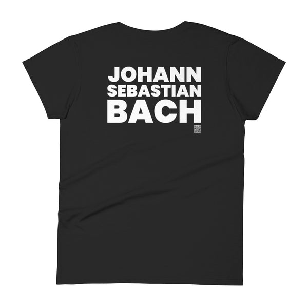 Johann Sebastian Bach - Tiny Text Portrait - Women's short sleeve t-shirt