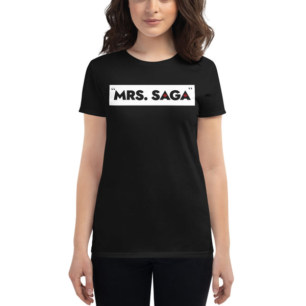 Mrs. Saga - Women's Short Sleeve T-shirt (Maple Leaf Back)