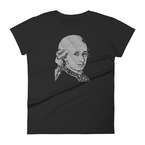 Wolfgang Amadeus Mozart - Tiny Text Portrait - Women's short sleeve t-shirt