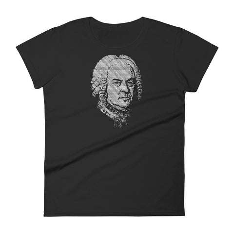 Johann Sebastian Bach - Tiny Text Portrait - Women's short sleeve t-shirt