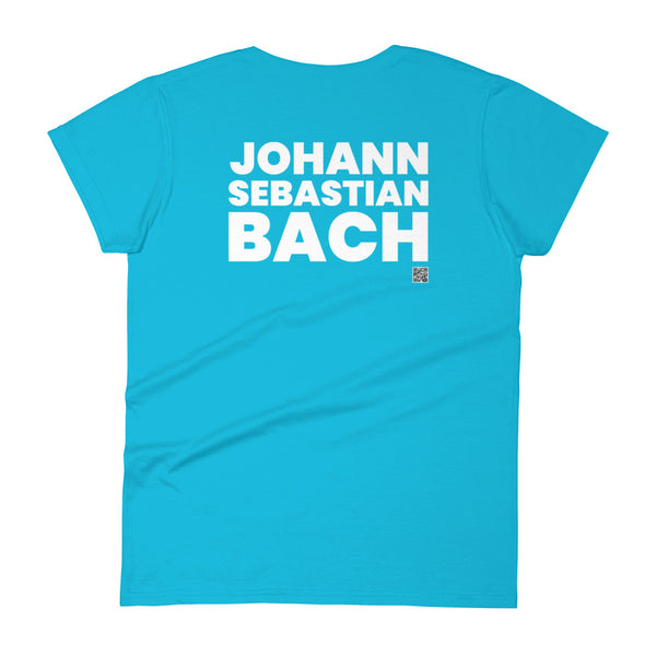 Johann Sebastian Bach - Tiny Text Portrait - Women's short sleeve t-shirt