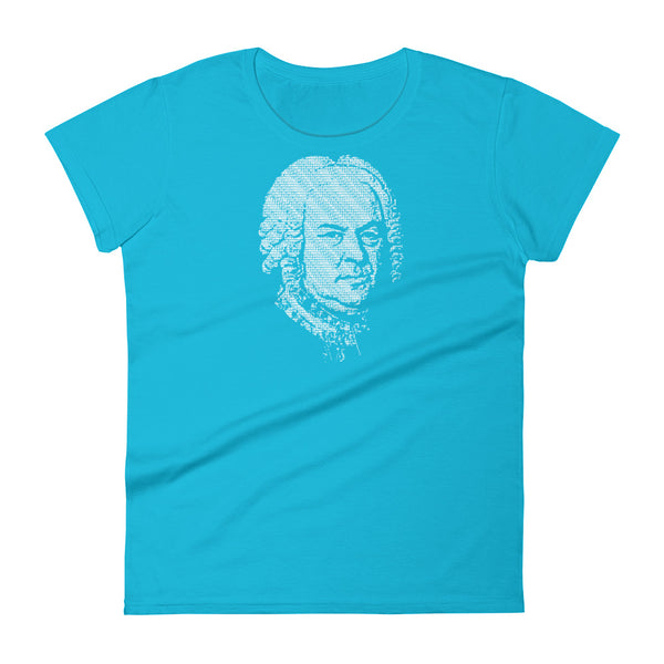 Johann Sebastian Bach - Tiny Text Portrait - Women's short sleeve t-shirt