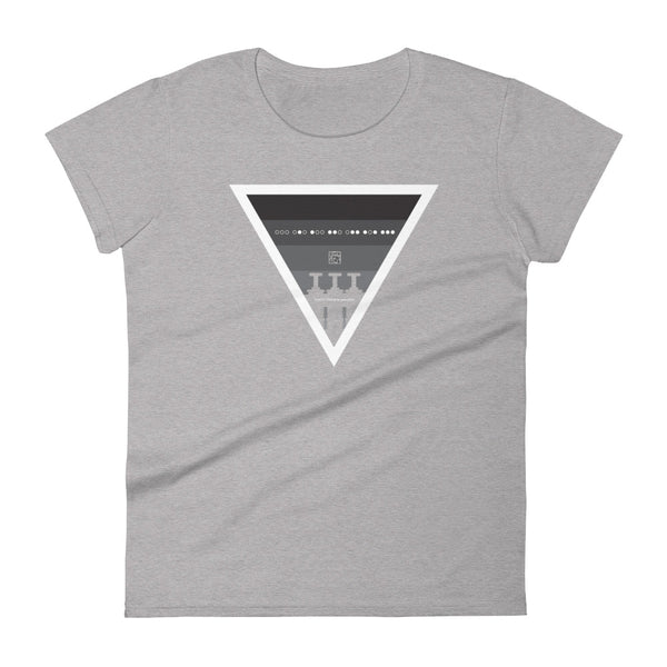 ICIH2P - Brass Valves - Grayscale Triangle - Women's Short Sleeve T-shirt
