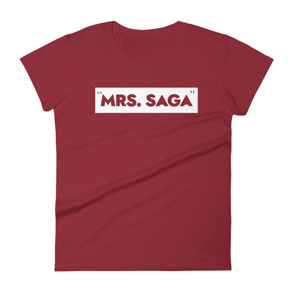Mrs. Saga - Women's Short Sleeve T-shirt (Maple Leaf Back)