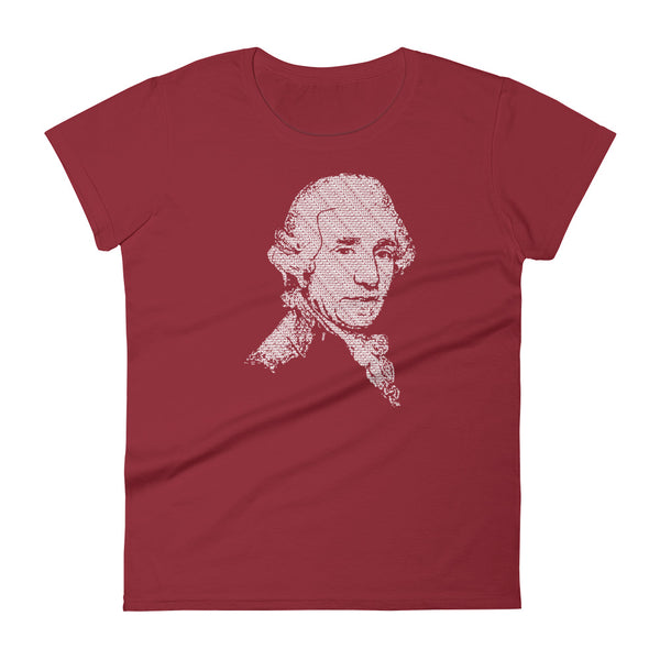 Franz Joseph Haydn - Tiny Text Portrait - Women's Short Sleeve T-shirt