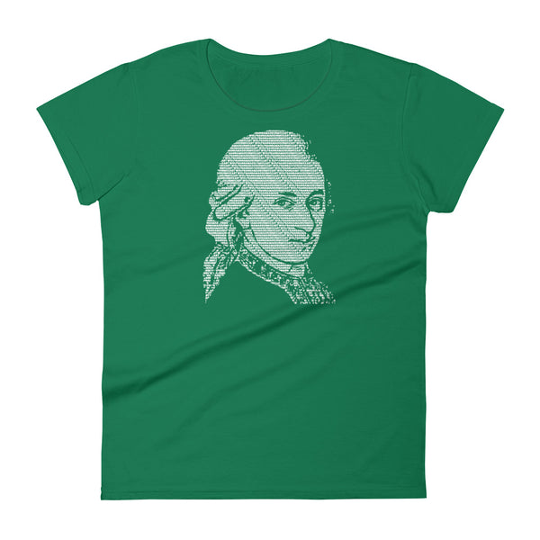 Wolfgang Amadeus Mozart - Tiny Text Portrait - Women's short sleeve t-shirt