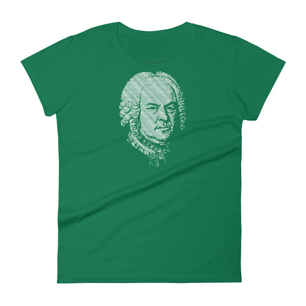 Johann Sebastian Bach - Tiny Text Portrait - Women's short sleeve t-shirt