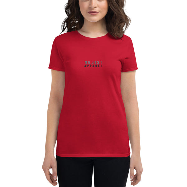 Nudist Apparel - Women's Embroidered Short Sleeve T-shirt