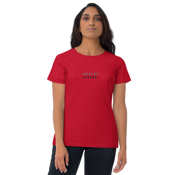 Nudist Apparel - Women's Embroidered Short Sleeve T-shirt