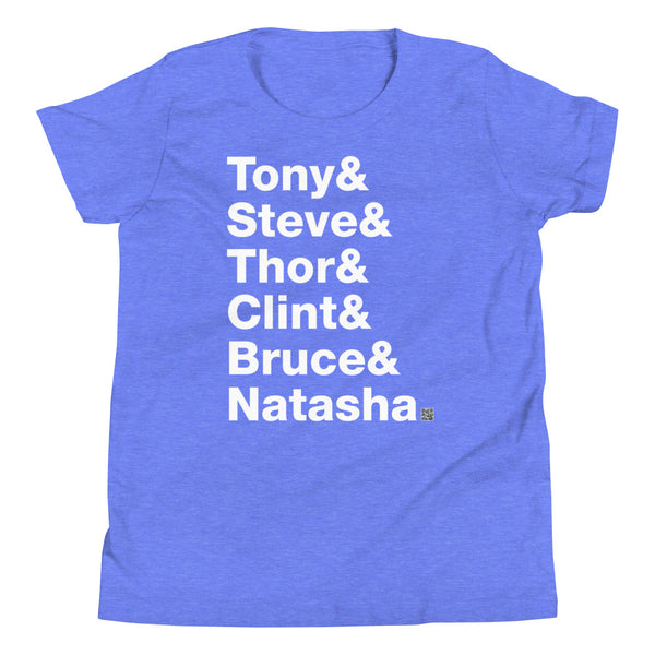 Tony & Steve & Thor & Clint & Bruce & Natasha - Kids Short Sleeve T-Shirt