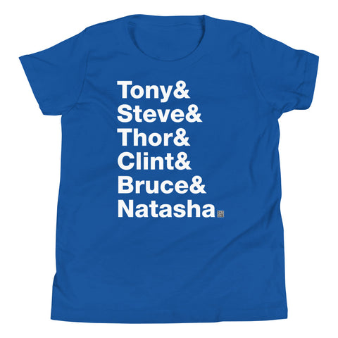 Tony & Steve & Thor & Clint & Bruce & Natasha - Kids Short Sleeve T-Shirt