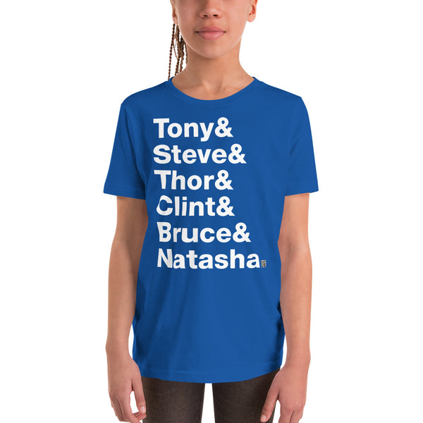 Tony & Steve & Thor & Clint & Bruce & Natasha - Kids Short Sleeve T-Shirt