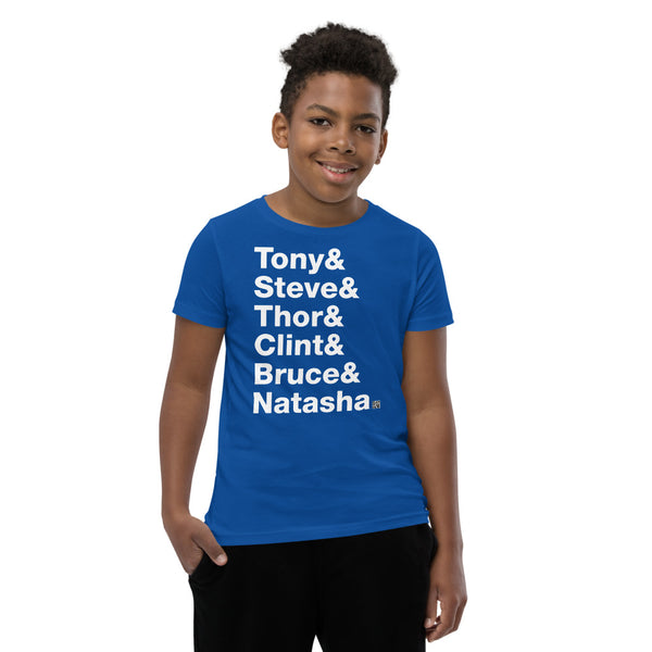 Tony & Steve & Thor & Clint & Bruce & Natasha - Kids Short Sleeve T-Shirt